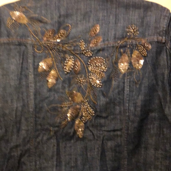 Coldwater Creek Beaded Jean Jacket - Picture 3 of 6